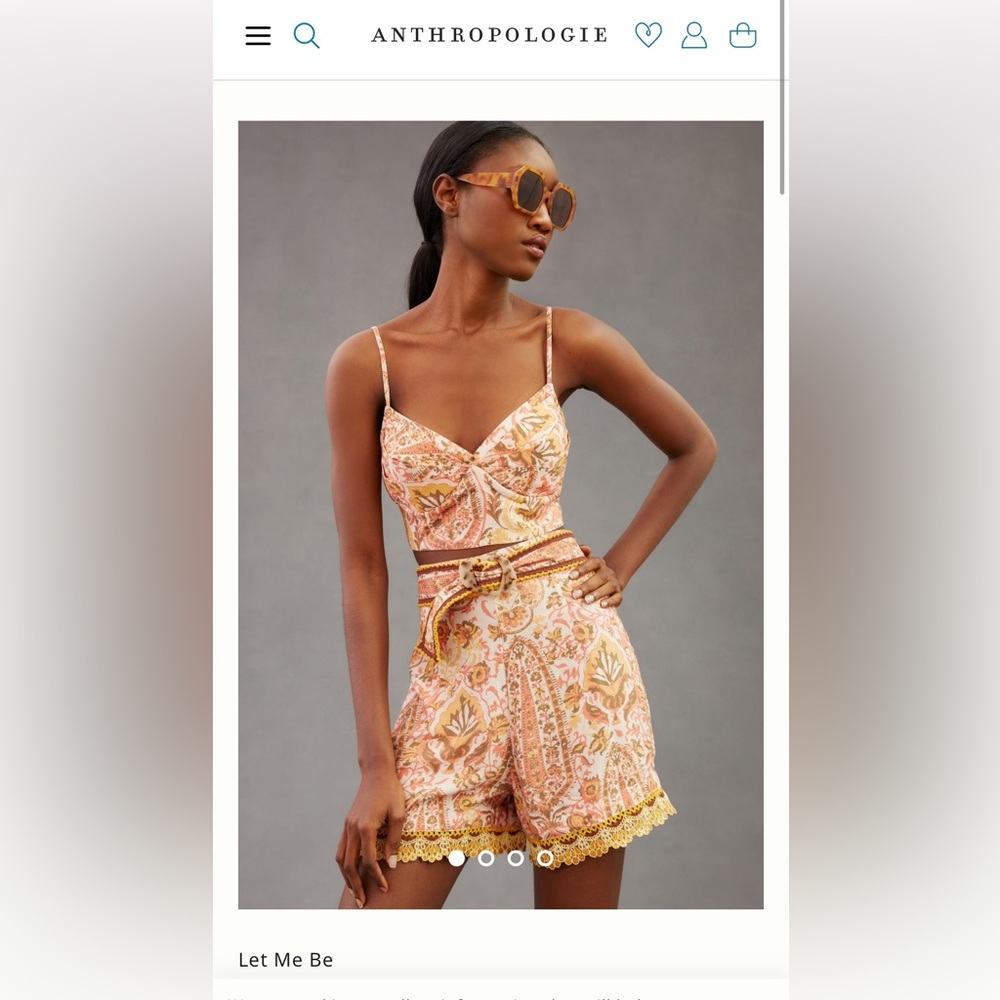 Anthropologie Let me be printed set, new with tags